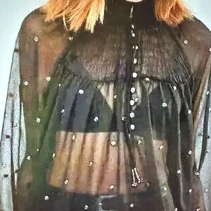 Free People Ready To Run Chiffon Blouse